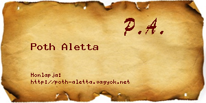 Poth Aletta névjegykártya
